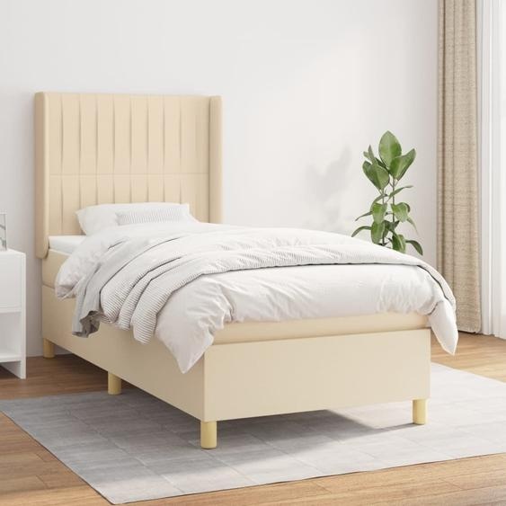 Maison Exclusive - Sommier à lattes de lit avec matelas Crème 80x200 cm Tissu