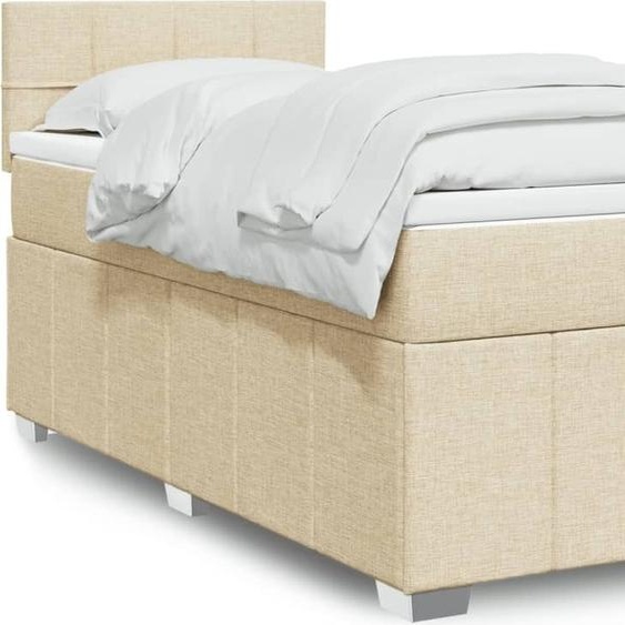 Maison Exclusive - Sommier à lattes de lit avec matelas Crème 80x200 cm Tissu