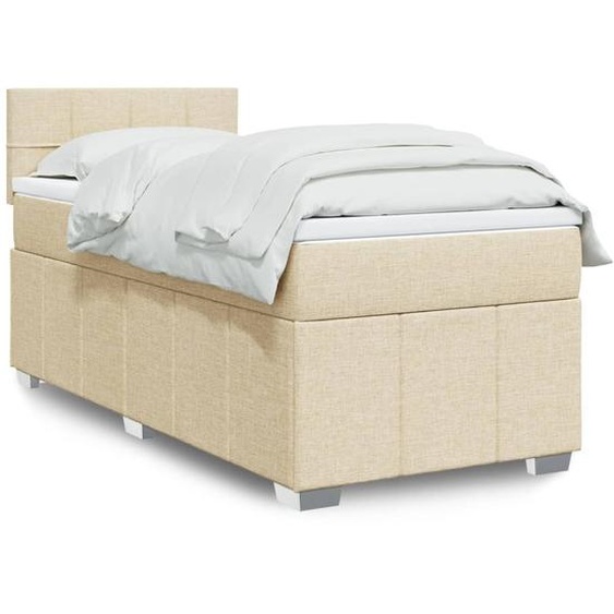 Maison Exclusive - Sommier à lattes de lit avec matelas Crème 80x200 cm Tissu