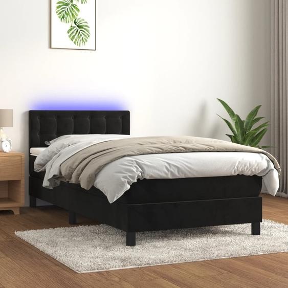 Maison Exclusive - Sommier à lattes de lit avec matelas et LED Noir 80x200cm