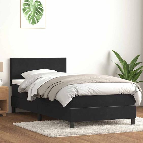 Maison Exclusive - Sommier à lattes de lit avec matelas et LED noir 80x220 cm velours