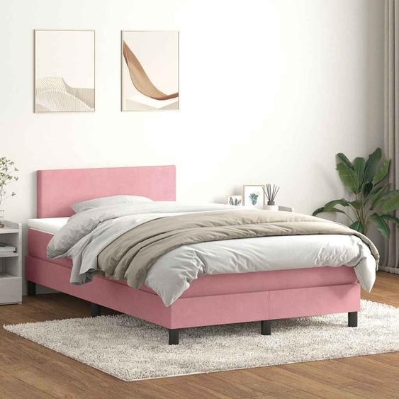 Maison Exclusive - Sommier à lattes de lit avec matelas et LED rose 120x210 cm velours