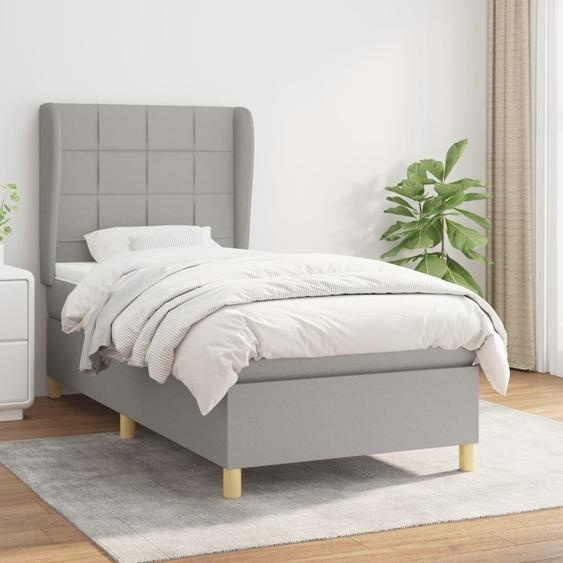 Maison Exclusive - Sommier à lattes de lit avec matelas Gris clair 80x200 cm Tissu