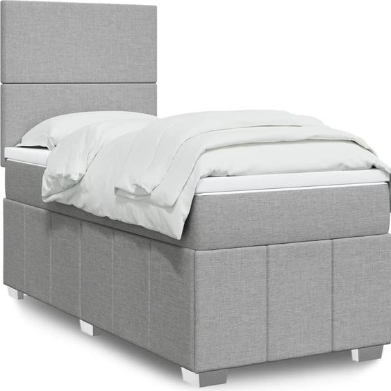 Maison Exclusive - Sommier à lattes de lit avec matelas gris clair 80x200 cm tissu