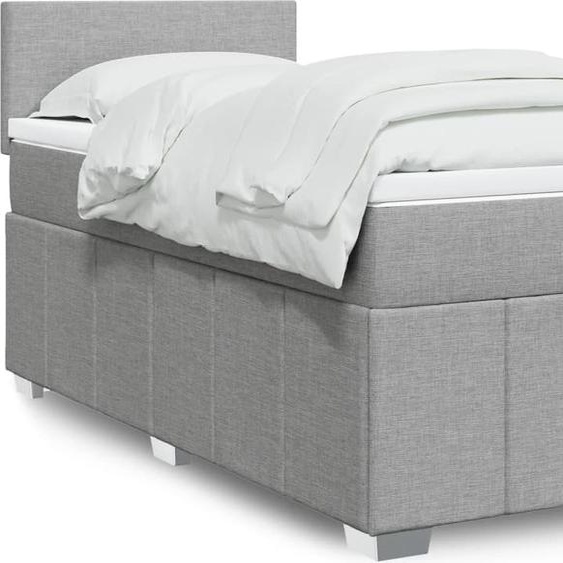 Maison Exclusive - Sommier à lattes de lit avec matelas gris clair 80x200 cm tissu