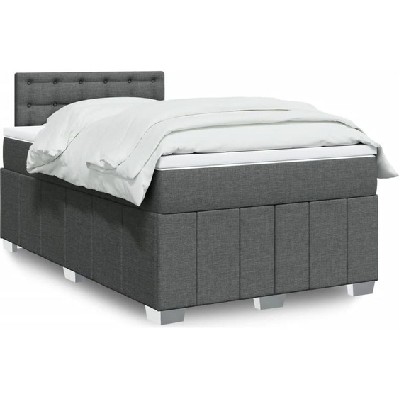 Maison Exclusive - Sommier à lattes de lit avec matelas gris foncé 120x190cm tissu