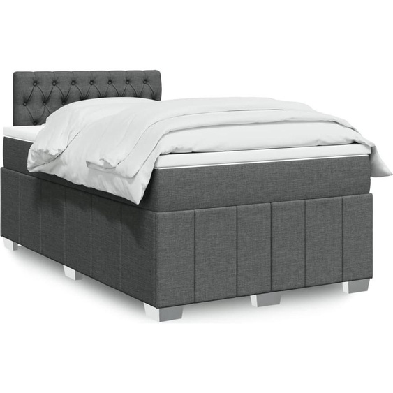 Maison Exclusive - Sommier à lattes de lit avec matelas gris foncé 120x190cm tissu