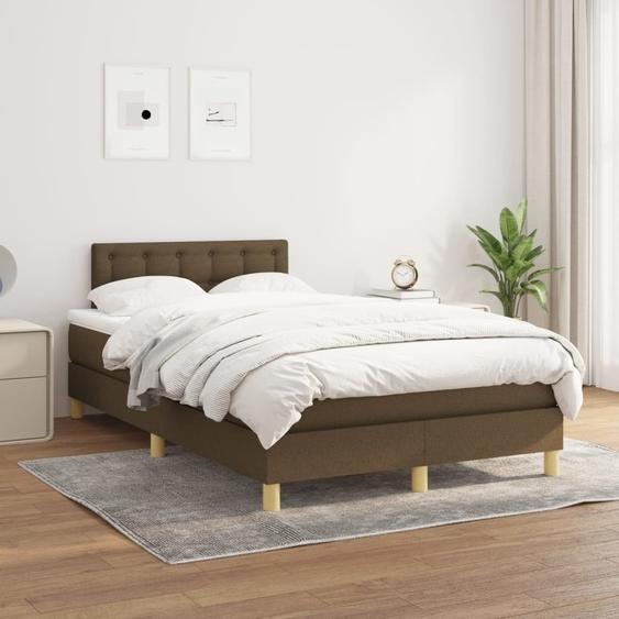Maison Exclusive - Sommier à lattes de lit avec matelas Marron foncé 120x200 cm