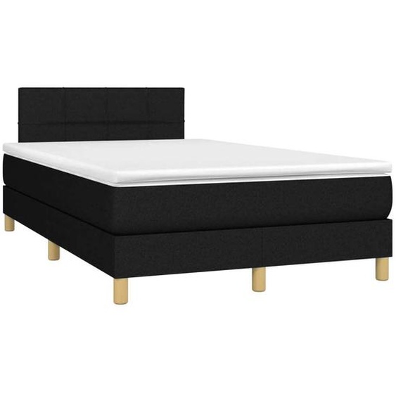 Maison Exclusive - Sommier à lattes de lit avec matelas noir 120x190 cm tissu