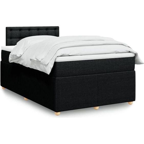 Maison Exclusive - Sommier à lattes de lit avec matelas noir 120x190 cm tissu