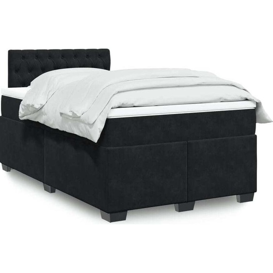 Maison Exclusive - Sommier à lattes de lit avec matelas noir 120x190 cm velours