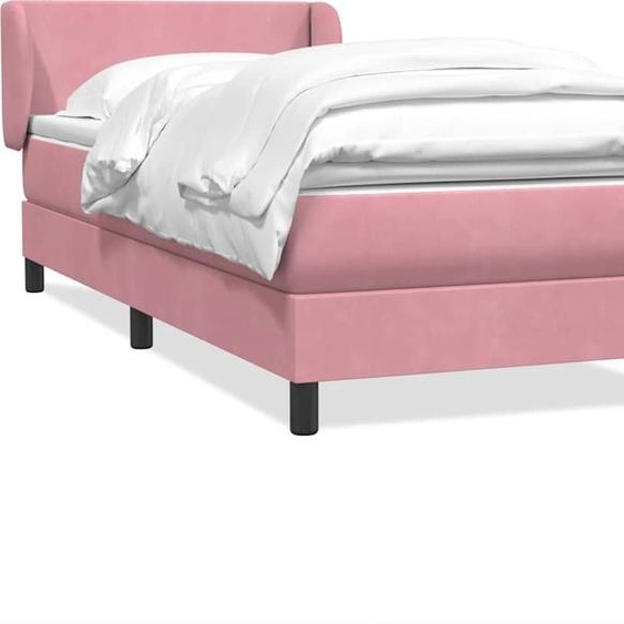 Maison Exclusive - Sommier à lattes de lit avec matelas rose 100x220 cm velours