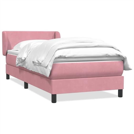 Maison Exclusive - Sommier à lattes de lit avec matelas rose 80x220 cm velours