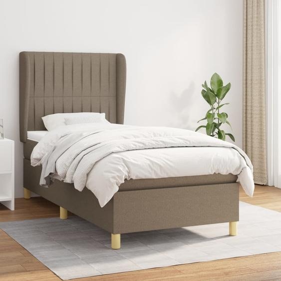 Maison Exclusive - Sommier à lattes de lit avec matelas Taupe 80x200 cm Tissu