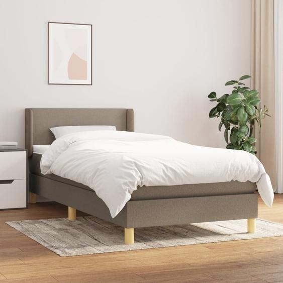 Maison Exclusive - Sommier à lattes de lit avec matelas Taupe 80x200 cm Tissu
