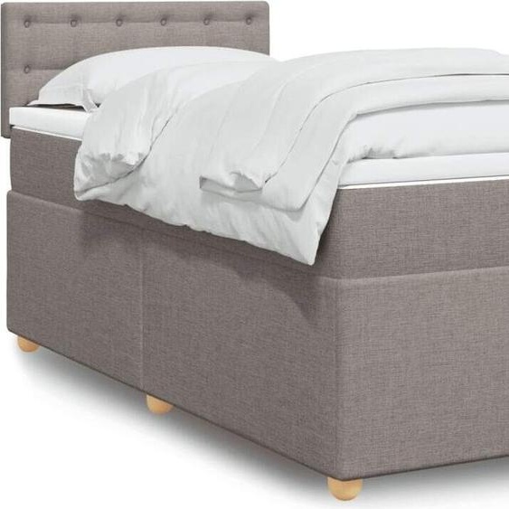 Maison Exclusive - Sommier à lattes de lit avec matelas Taupe 80x200 cm Tissu