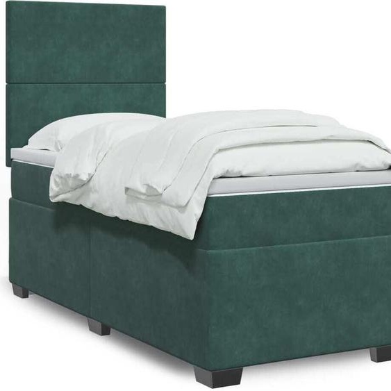 Maison Exclusive - Sommier à lattes de lit avec matelas Vert foncé 90x200 cm