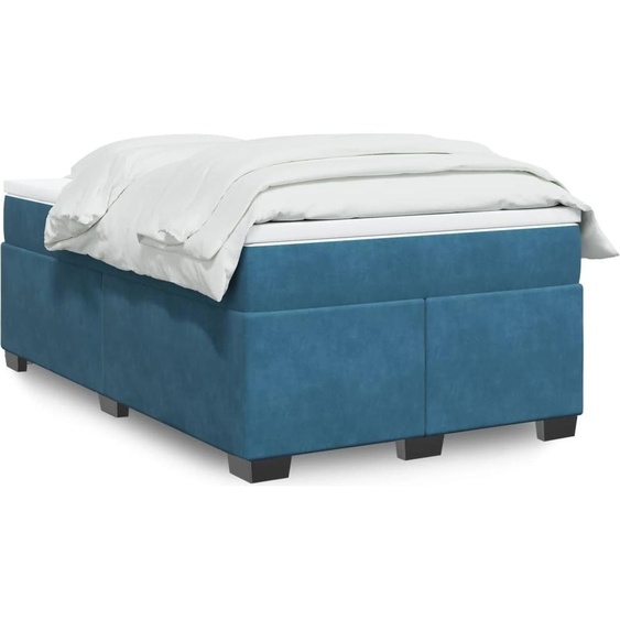 Maison Exclusive - Sommier à lattes de lit et matelas bleu foncé 120x190cm velours