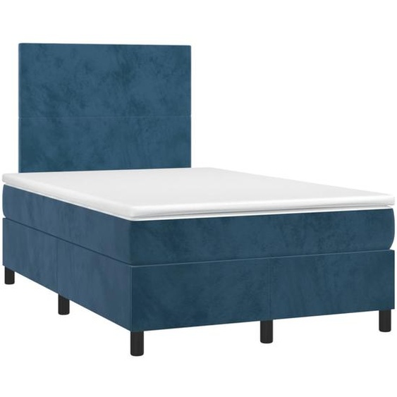 Maison Exclusive - Sommier à lattes de lit et matelas bleu foncé 120x190cm velours