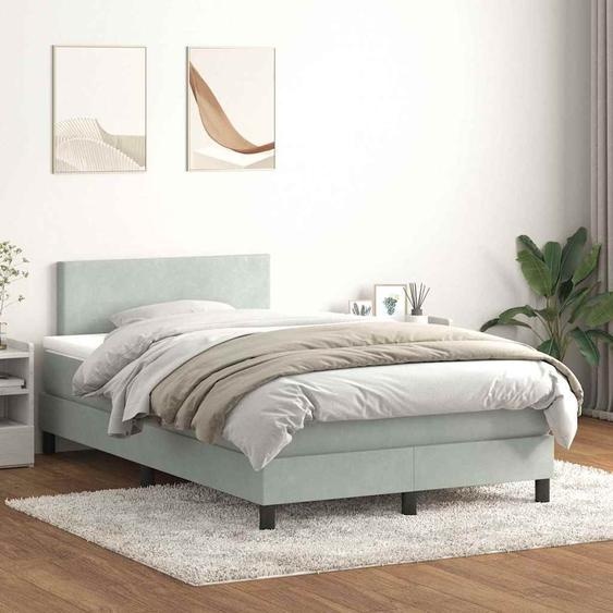 Maison Exclusive - Sommier à lattes de lit et matelas et LED gris clair 120x210cm velours