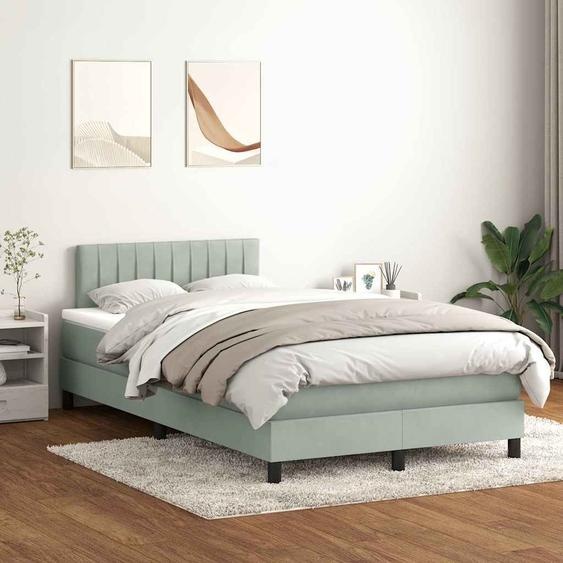 Maison Exclusive - Sommier à lattes de lit et matelas et LED gris clair 120x210cm velours