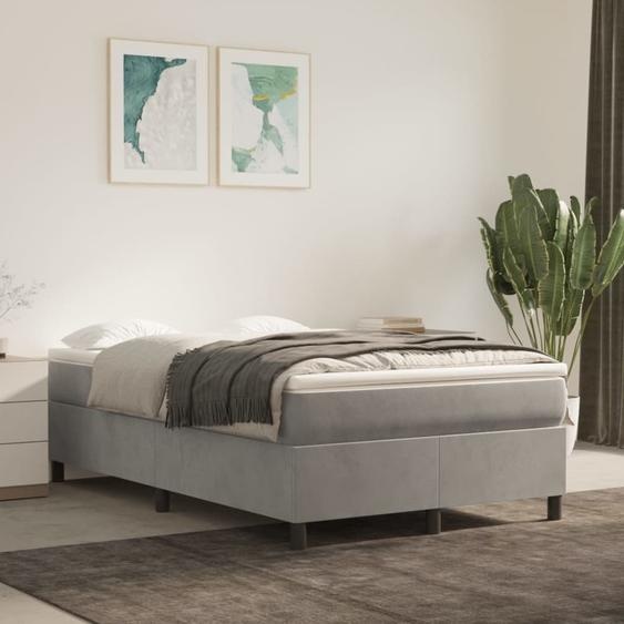 Maison Exclusive - Sommier à lattes de lit et matelas Gris clair 120x200cm Velours