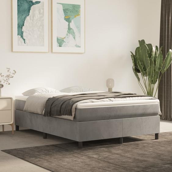 Maison Exclusive - Sommier à lattes de lit et matelas Gris clair 140x190cm Velours