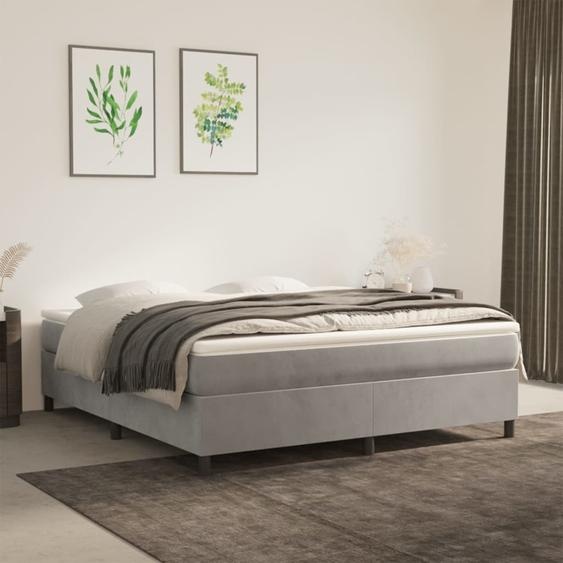 Maison Exclusive - Sommier à lattes de lit et matelas Gris clair 160x200cm Velours