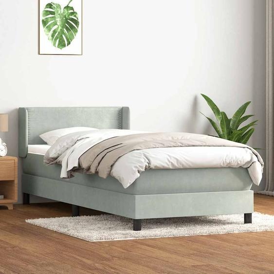 Maison Exclusive - Sommier à lattes de lit et matelas gris clair 80x210 cm velours