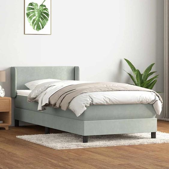 Maison Exclusive - Sommier à lattes de lit et matelas gris clair 80x220 cm velours