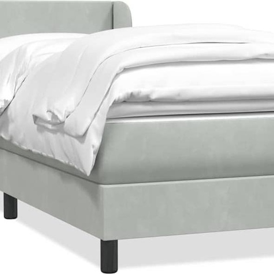 Maison Exclusive - Sommier à lattes de lit et matelas gris clair 90x220 cm velours