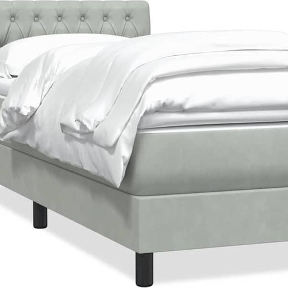 Maison Exclusive - Sommier à lattes de lit et matelas gris clair 90x220 cm velours