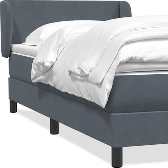 Maison Exclusive - Sommier à lattes de lit et matelas gris foncé 80x220 cm velours