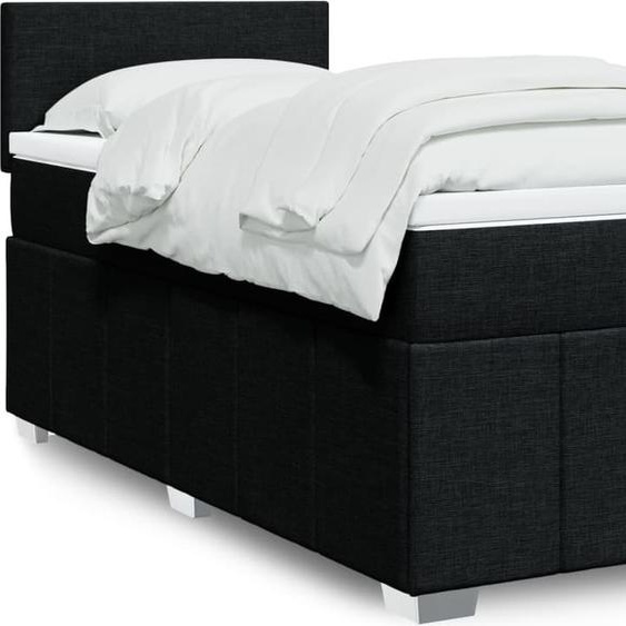 Maison Exclusive - Sommier à lattes de lit et matelas Noir 80x200 cm Tissu