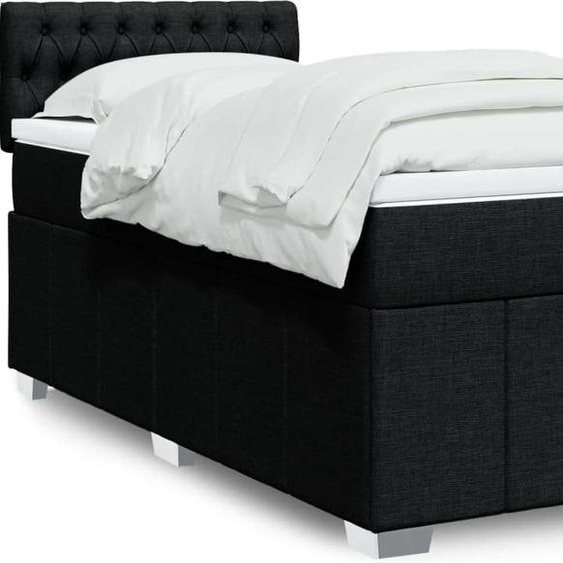 Maison Exclusive - Sommier à lattes de lit et matelas Noir 80x200 cm Tissu