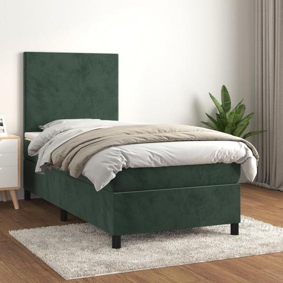 Maison Exclusive - Sommier à lattes de lit et matelas Vert foncé 80x200 cm Velours
