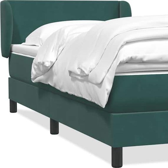 Maison Exclusive - Sommier à lattes de lit et matelas vert foncé 80x220 cm velours