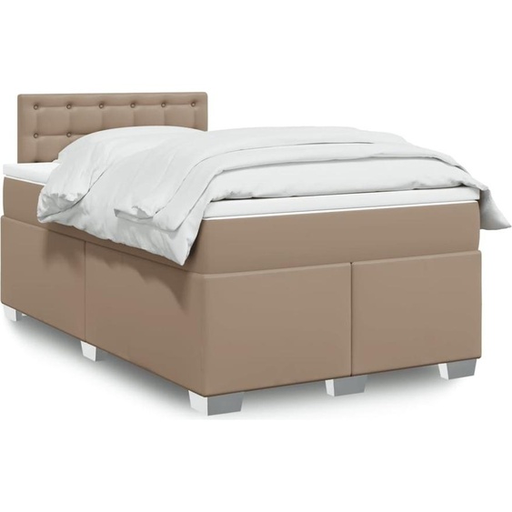Maison Exclusive - Sommier à lattes de lit matelas cappuccino 120x190cm similicuir