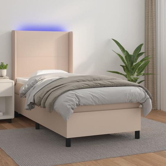 Maison Exclusive - Sommier à lattes de lit matelas et LED Cappuccino 80x200cm
