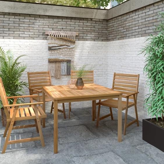 Maison Exclusive - Table à dîner de jardin 110x110x77 cm Bois de teck solide