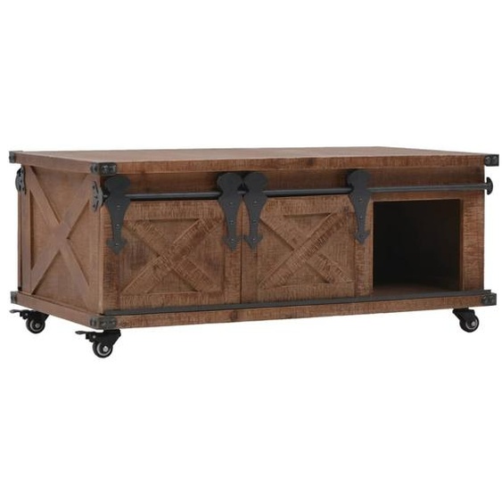 Maison Exclusive - Table basse en sapin massif 91 x 51 x 38 cm, marron
