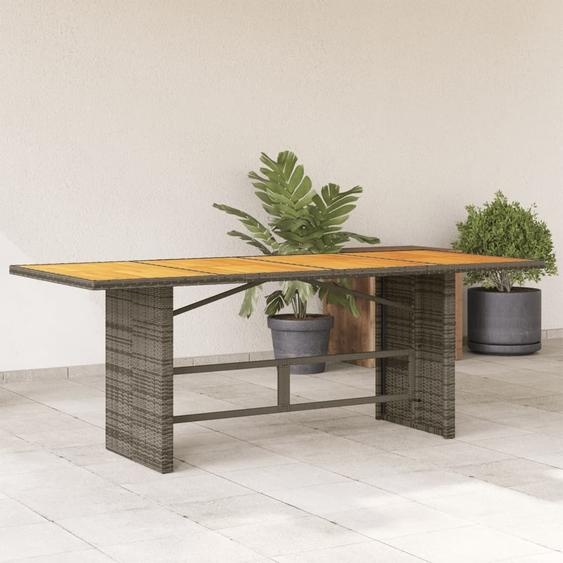 Maison Exclusive - Table de jardin avec plateau en bois dacacia gris 190x80x75cm Poly Rotin