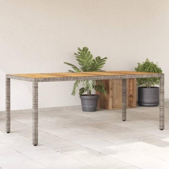 Maison Exclusive - Table de jardin avec plateau en bois dacacia gris 190x90x75cm Poly Rattan