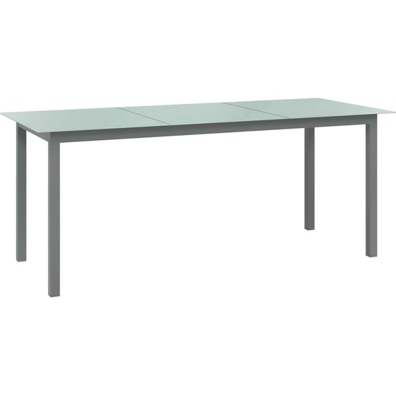 Maison Exclusive - Table de jardin gris clair 190 x 90 x 74 cm en aluminium et verre