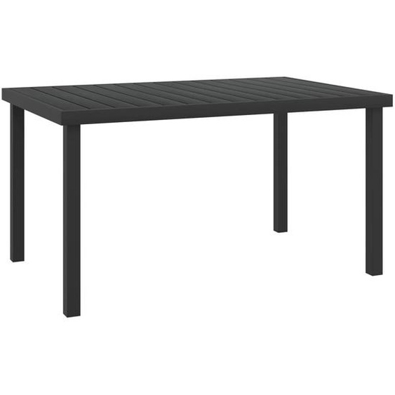 Maison Exclusive - Table de jardin noire 140 x 90 x 74 cm en aluminium et WPC
