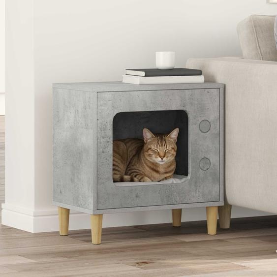 Maison pour chat Béton 51 x 30 x 52 cm Bois dingénierie