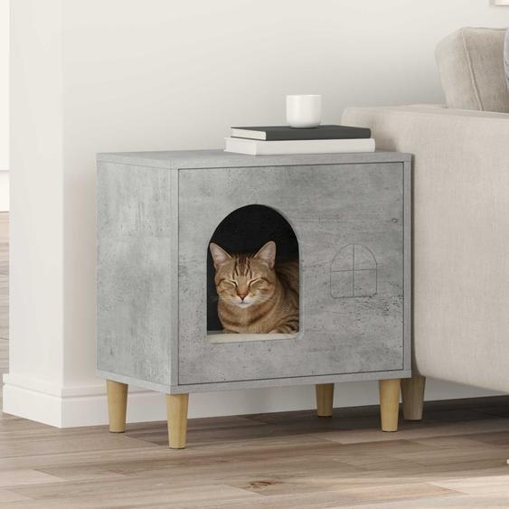Maison pour chat Béton 51 x 30 x 52 cm Bois dingénierie