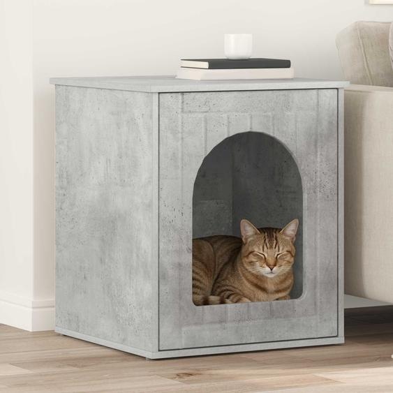 Maison pour chat Béton 53 x 52 x 62 cm Bois dingénierie