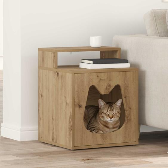 Maison pour chat Chêne artisan 42,5 x 40 x 53,5 cm