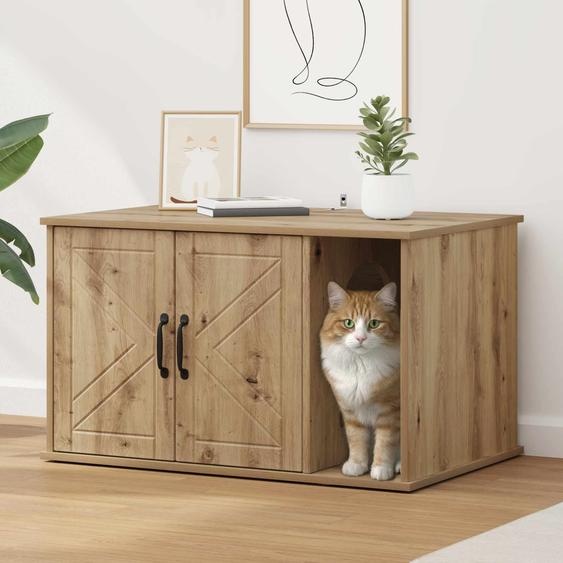Maison pour chat Chêne artisan 85 x 55 x 50 cm